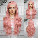 ALAN EATON Pikkade juustega pitsist eesmine parukas BLONDE pruun esilet&otilde;stetud laineline parukav&auml;rv naistele igap&auml;evase peo Cosplay k&otilde;rge tihedusega