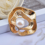 13-14 mm p&auml;rlipross Fashion Joker mageveep&auml;rlipross paks kullaga kaetud lilledega pross korsaaž 4.,5*4.5CM