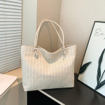 Yogodlns Premium Feeling Suure mahutavusega k&auml;sitsi valmistatud kudumiskott Ranna &otilde;ledest naiste &otilde;lakott vabaaja ostukotid styel 2 beež