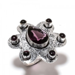 Amethyst Gemstone Handmade 925 Sterling Silver Jewelry Ring Size 10 a2w06