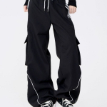 Deeptown Y2k Vintage Streetwear Cargo p&uuml;ksid Ameerika Retro Vabaaja High Street Hip Hop Triibulised &Uuml;lem&otilde;&otilde;dulised Sirged P&uuml;ksid XXL must
