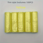 5 rulli/pakk (100 tk) Majapidamises kasutatav &uuml;hekordne pr&uuml;gikott K&ouml;&ouml;gi hoiustamine Pr&uuml;gikotid Puhastusj&auml;&auml;tmete kott Kilekott 5 Rolls/pack kollane