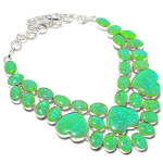 Natural Green Triplet Opal 925 Sterling Silver Jewelry Necklace 18 t0n92