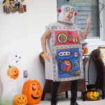 Robot Costume Novelty Comfortable Dress up for Role Play Festival Party Supplies gray