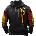 Vintage Saksa lipuga kapuutsiga pusa meestele Saksa &uuml;lem&otilde;&otilde;duline vabaaja kapuutsiga dressipluus Unisex igap&auml;evased pullover-topid S&uuml;gisene t&auml;navar&otilde;ivas 2XL