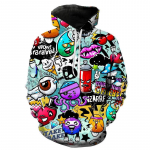 mehed Graffiti Pusad Poisid T&uuml;drukud Lapsed 3D Prinditud Pusa Naljakas Kunst Spordir&otilde;ivad Vabaaja poiss T&uuml;druk Lapsed Lahedad kapuutsiga riided M