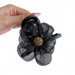 Naiste juukseklamber Peanahas&otilde;bralik marli lilleline juukseklamber kauakestev pooleldi &uuml;les t&otilde;stetav hobusesaba hai klamber naistele Chignon must