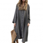 S&uuml;gis Retro Naiste Vabaaja Kleit &Uuml;herealine Ebakorrap&auml;rane Pikk Kleit Vaba L&otilde;ikega S&auml;rk Seelik Daamide Rev&auml;&auml;riga Kleit Kontorisse Vabaajale Rannapeole S aprikoosi