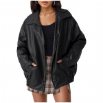 Naiste kunstnahast &uuml;lisuured jakid, s&uuml;gisesed vabaajamoe mootorrattamantlid S must