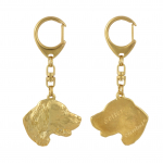 English setter, Lawerack, Laverack - Gilded key ring with dog, handbag decoration, luxury accessory by Art-Dog brand