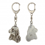 English Cocker Spaniel - Silver-plated key ring with dog, handbag decoration, backpack pendant by Art-Dog brand