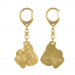 Schnauzer I - Gilded key ring with dog in gift box, handbag decoration, luxury accessory by Art-Dog brand