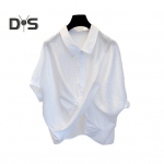 Naiste suvise rev&auml;&auml;riga s&auml;rktopid Batwing l&uuml;hikeste varrukatega, rist ebakorrap&auml;rase disainiga, &uuml;herealised vabaaja topid t&auml;navar&otilde;ivad M valge