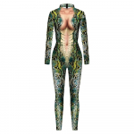 Naised Mehed Loomad Madu Python 3D Prinditud Jumpsuit Unisex Punk Muscle Halloween Cosplay Kost&uuml;&uuml;mid T&auml;iskasvanute pidu Rollim&auml;ng Riietus XL