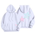 Pusad teismelistele t&uuml;drukutele pikkade varrukatega kirjatr&uuml;kiga vabaaja graafilised kapuutsid, n&ouml;&ouml;riga pullover Armas &uuml;lisuur kapuuts S valge