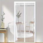 Ekstrasuuruses valgetriibulised s&auml;&auml;sekardinad, s&auml;&auml;seputukate k&auml;rbsek&auml;rbsevastased kardinad, magnetv&otilde;rgust automaatselt sulguv ukseekraan ja k&ouml;&ouml;k W70*H200CM