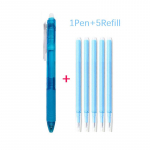 6 tk/partii 0,5 mm kustutatav pastapliiatsi komplekt Pestava k&auml;epidemega Magic Ink Kustutatav t&auml;itevarras koolikontori &otilde;pilaste kirjutusvahenditele 6pcs black set