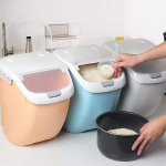 6KG/10KG/15KG kodumajapidamises kasutatava riisi hoiukonteiner Niiskuskindel teravilja suure mahutavusega hoiukasti k&ouml;&ouml;gi korraldus S(6KG) oranž