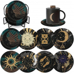 8 t&uuml;kki/komplekt teemantv&auml;rviga p&auml;ikese- ja kuumustriga alusaluseid koos sulgudega DIY rannaalused algajatele ja t&auml;iskasvanutele, kunsti- ja k&auml;sit&ouml;&ouml;tarbed kingitused 8PCS/Set
