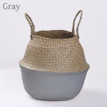 1 tk k&auml;sitsi valmistatud hoiustamiskorv rotangist kokkupandavad lillepotid vitstest korv XS hall v&auml;rv