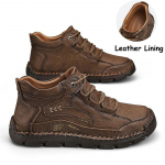 Meeste k&auml;sitsi valmistatud ehtsast nahast saapad Meeste jalan&otilde;ud Mugavad poolsaapad meestele vabaajajalatsid V&auml;list&ouml;&ouml;riistade jalan&otilde;ud 46