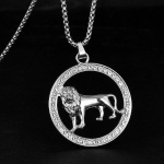 Tsirkoonist inkrusteeritud loomade ripatsiga kaelakee, hip-hop retro trendikas l&otilde;vi ripats 55CM h&otilde;be