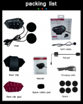 BT12 Pro 2000mah Mootorratta Bluetooth Kiivri Peakomplekt Juhtmevaba K&auml;ed-vabad K&otilde;ne Stereo Veekindel Muusikapleier Moto K&otilde;rvaklappide jaoks