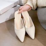 Leopardimustriga naiste muulakingad, pealelibistatavad, kandilise kontsaga sussid, naiste 2024 uued luksuslikud disainerslaidid PU-nahast, elegantsed kontorikingad 35