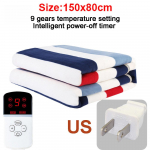 150x80cm Elektriline soojendustekk Talvine soojendusega tekk Voodi termostaat Madratsisoojendaja 9 k&auml;iku Temperatuur V&auml;ljal&uuml;litustaimer. US Plug