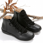 Moodsad NAISTE S&Uuml;HKUSAAPAD L&uuml;hikesed nahast Chelsea lamedad kingad Kauboi tossud V&otilde;itlussaapad Must Vintage Moccasin Plus-size 36 must