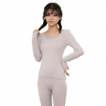 2 tk/komplekt Talvine naiste termopesu komplekt O kaelakeermega &otilde;mblusteta pikkade varrukatega hall