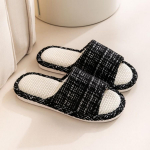 Uued Naturaalse Lina Kodusussid Sisep&otilde;randajalatsid Silent Sweat Sussid Suvistele Naistele Ja Meestele Sandaalid Sussid 36-37 must