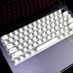 Nail Art Keyboard Film Cover Easy to Clean Typing Raised Silicone Universal Transparent White
