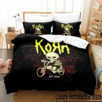 3D prindiga Korn Rock Voodipesukomplekt Tekikate Voodikomplekt Tekikate Padjap&uuml;&uuml;r Tekk Kuningas Kuninganna Suurus Poiste T&auml;iskasvanute Voodipesukomplekt EU Single 135x200cm