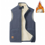 Meeste lambavillast vest, soe vest s&uuml;giseks ja talveks, suur vabaaja pluss fliisjakk XL hall