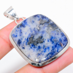 Sodalite Handmade 925 Sterling Silver Jewelry Pendant 2.17 m7f87