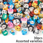 30/50/100 loomateemalised pol&uuml;meersavist helmed, koer, kass, panda, konn, elevant, ahv, vahehelmed, DIY kaelakee, k&auml;ev&otilde;ru, v&otilde;tmehoidja, ehete valmistamine 30pcs