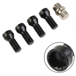 4 tk M14x1.25 M12x1.5 rattalukustuspoldid mustast terasest rattapoldi mutterv&otilde;ti 36136776076 BMW MINI R50 2/4/5/6/7 seeria X1 X3 X 5 jaoks