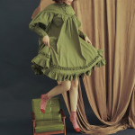 OhBaby Lolita minikleit Vintage stand collar k&otilde;rge v&ouml;&ouml;kohaga n&ouml;&ouml;biga volangidega A-line kleit armas cosplay vestidos L armee roheline v&auml;rv