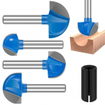 4 tk 1/4 tollise varrega kumerkujulised karbifreeside komplekt karbiidist &uuml;mara otsaga freesid 5/8 tolli 3/4 tolli 7/8 tolli 1 tolli l&otilde;ikamine 4pcs