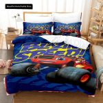 Multikas Blaze Ja Monster Masinad Kiirus Voodipesukomplekt Poistele T&uuml;drukutele &Uuml;heinimese Queen Suuruses Tekikott Padjap&uuml;&uuml;r Voodi Poistele T&auml;iskasvanud 70x133cm 2pcs