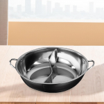 Divided Pot in Stainless Steel for Family Gatherings, Shabu Cooking S