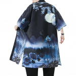 Unisex s&auml;rk Retro Jaapani stiil Kolmveerandvarrukatega Lahtine kardigan Linnuprindiga hommikumantel L&otilde;hikuga &auml;&auml;ris Sport Reisimine Peod Igap&auml;evane W M sinine