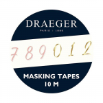 Masking Tape - Draeger Paris - Chiffres - 10 M - Dor&eacute; - D&eacute;coratif - Adh&eacute;sif