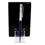 Pierres et Min&eacute;raux. Stylo min&eacute;raux Opale multicolore d'Australie. Couleur Bleu marine.