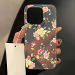 Mobiiltelefoni&uuml;mbrised iPhone 11 13 15 Pro Max 12 14 Pro Max &uuml;mbrisele iPhone 16 15 Plus 13 Pro 12 j&auml;&auml;tunud tekstuuriga maalitud koomiksililled iPhone 11 valge
