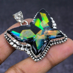 Natural Ethiopian Opal Gemstone 925 Steling Silver Jewelry Pendant 1.69 s0d53
