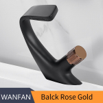 Valamu segistid mattmust, kaasaegne vannitoa segisti, messingist valamusegisti, &uuml;he k&auml;epidemega, &uuml;he auguga elegantne kraana 855818 must