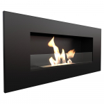 Wall mounted Bioethanol fireplace DELTA 2 black with glazing T&Uuml;V