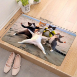 1 tk V&auml;simusvastased k&ouml;&ouml;givaibad, Abstract Art Cat Print veekindel, libisemiskindel paks polsterdatud k&ouml;&ouml;gimatt Tugev ja mugav k&ouml;&ouml;gimatt 120*160cm